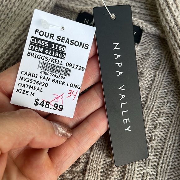 New Napa Valley oatmeal fan back long cardigan - Picture 11 of 14